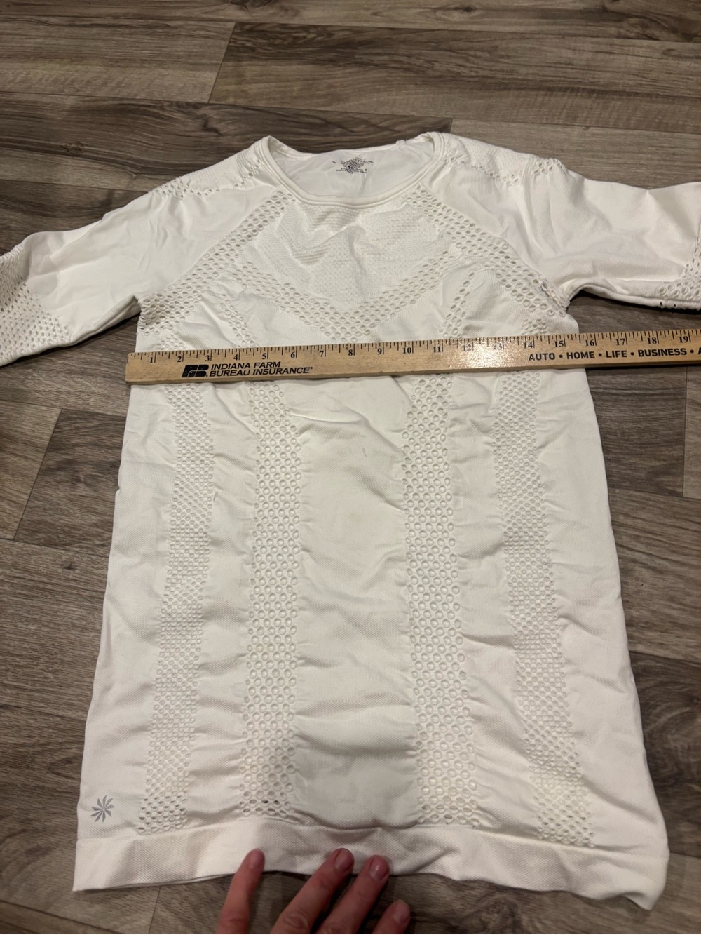 Athleta White Open-Knit Crewneck Sweatshirt - Picture 5 of 10